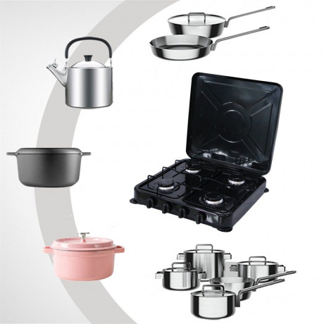 Melko Melko Gaskocher Gaskocher Campingkocher 4 flammig Gasherdplatte Camping Kochfeld, (1-St), Flamme stufenlos regulierbar durch Drehknopf Газовая плита Melko, газовая плита, походная плита, 4 пламени, газовая плита, походная плита, (1 шт.), пламя плав