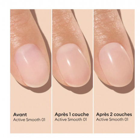 Manucurist Active Smooth 01, CC-лак для ногтей выравнивающий, бежево-нюдовый, эффект натурального маникюра, 15мл