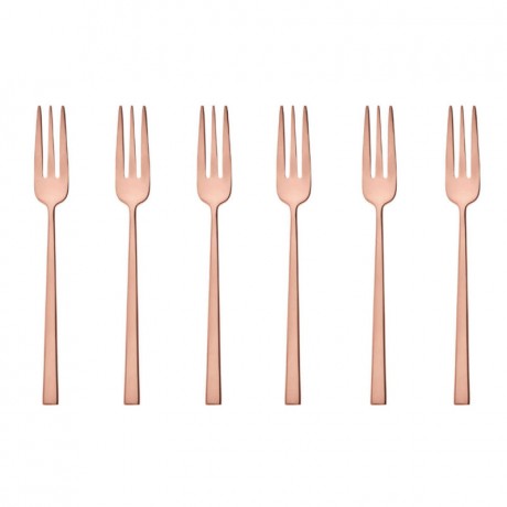 Sambonet Sambonet Rock - Edelstahl / PVD Kupfer Kuchengabel Set 6-tlg. Sambonet Rock - Набор вилок для торта из нержавеющей стали / меди с PVD-покрытием, 6 шт.