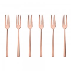 Sambonet Sambonet Rock - Edelstahl / PVD Kupfer Kuchengabel Set 6-tlg. Sambonet Rock - Набор вилок для торта из нержавеющей стали / меди с PVD-покрытием, 6 шт.