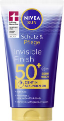 NIVEA SUN Schutz & Pflege Invisible Finish Sonnencreme LSF 50, 150 ml, Нивеа Солнцезащитный крем, SPF 50, невидимое покрытие, без белых следов, 150 мл