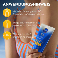 NIVEA SUN Schutz & Pflege Invisible Finish Sonnencreme LSF 50, 150 ml, Нивеа Солнцезащитный крем, SPF 50, невидимое покрытие, без белых следов, 150 мл