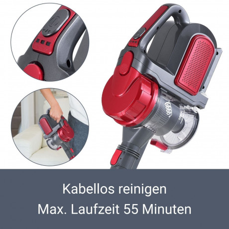 Juskys Juskys Akku-Handstaubsauger VAC100 Pro, 150 W, HEPA-Filter, Grobfilter und Staubbehalter Blau Беспроводной ручной пылесос Juskys VAC100 Pro, 150 Вт, HEPA-фильтр, фильтр грубой очистки и пылесборник