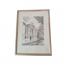 Картина в раме винтажная в черно-белых тонах "Королевский дворец" Brukner Stuttgart, 31,5 x 42 см, Германия, 1960-70гг.