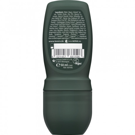 LAVERA Men Sensitiv Deo Roll-On, 50 ml, Лавера Мужской дезодорант роликовый для чувствительной кожи, био-бамбук, без алюминия, 50 мл