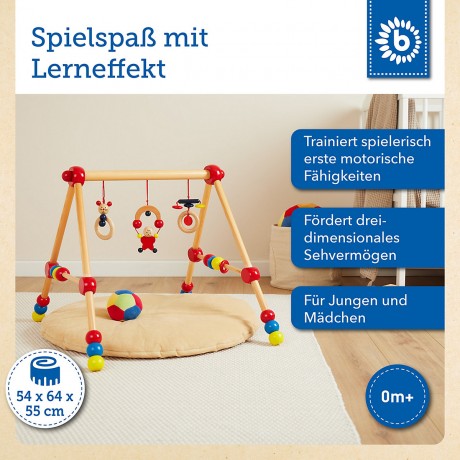 bieco Holz Spieltrapez Spielbogen fur Babys Figuren Rasseln Kugeln Hohenverstellbar Spielbogen Деревянная игровая арка-трапеция для малышей