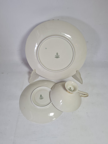 Чайное трио винтажное Winterling Marktleuthen Bavaria с геометричными элементами и цветами, фарфор, Германия, 1960-70гг.