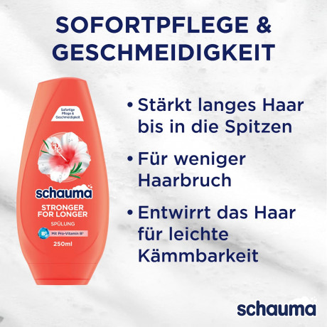 Schauma Conditioner Stronger for Longer, 250 ml, Schauma укрепляющий кондиционер Stronger for Longer с гибискусом, розмарином и провитамином B5, 250 мл