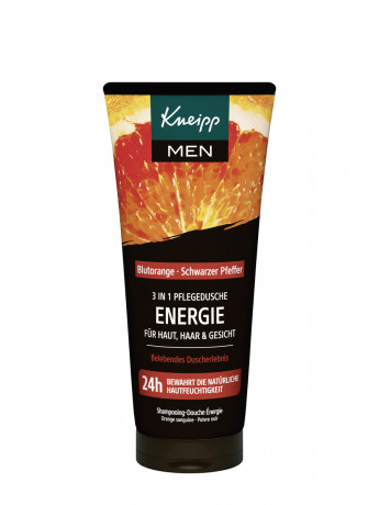 Kneipp 3 in 1 Pflegedusche Energie, 200 ml, Kneipp мужской гель для душа 3 в 1 Energie с красным апельсином и чёрным перцем, 200 мл