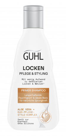 Guhl Locken Pflege & Styling Primer Shampoo, 250 ml, Guhl шампунь-праймер для вьющихся волос с алоэ вера, маслом льна, оливы и миндаля, 250 мл