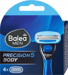 Balea MEN Rasierklingen, precision5 Body, 4 St, Сменные кассеты precision5 Body для бритья тела, 4 шт.