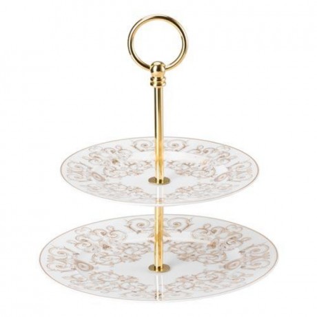 Rosenthal meets Versace Rosenthal Versace Medusa Gala Etagere klein 2-tlg. Oberer Teller 18 cm / Unterer Teller 22 cm Подставка для торта Rosenthal Versace Medusa Gala малая 2 шт. Верхняя тарелка 18 см / нижняя тарелка 22 см