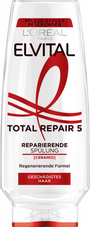 L'Oreal Paris Elvital Total Repair 5 Reparierende Spuelung, 250 ml, Восстанавливающий кондиционер для повреждённых волос, укрепление структуры и лёгкое расчёсывание, 250 мл
