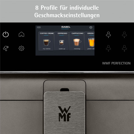 WMF WMF Kaffeevollautomat Perfection 780, Double Thermoblock, Edelstahl-Mahlwerk Полностью автоматическая кофемашина WMF Perfection 780, двойной термоблок, кофемолка из нержавеющей стали.