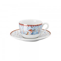 Hutschenreuther Hutschenreuther Jahresartikel Weihnachten 2022 Cappuccinotasse 0,22 L mit Untertasse 16 cm 'Weihnachtsabend' 2-tlg. Ежегодная статья Hutschenreuther Рождество 2022 Чашка для капучино 0,22 л с блюдцем 16 см "Сочельник" 2 шт.