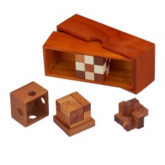relaxdays Holz Knobelspiele Set Деревянный набор для головоломки