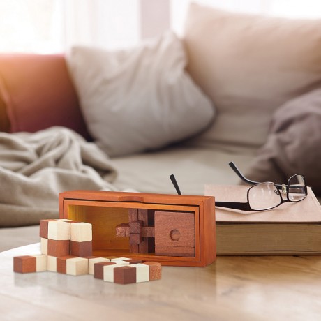 relaxdays Holz Knobelspiele Set Деревянный набор для головоломки