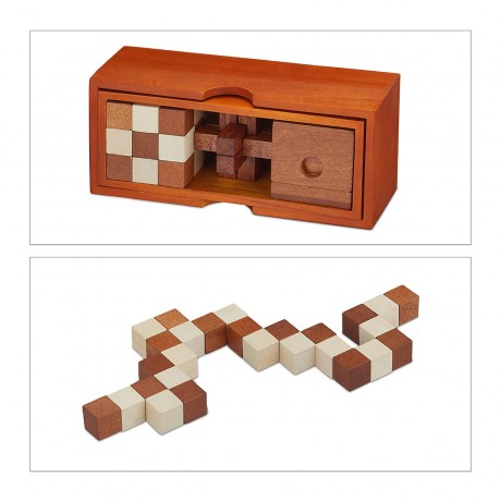 relaxdays Holz Knobelspiele Set Деревянный набор для головоломки