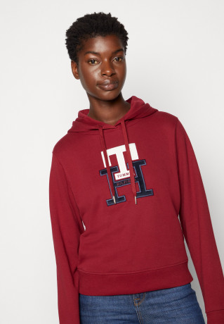 Tommy Hilfiger LARGE MONOGRAM TH Hoodie rouge БОЛЬШАЯ МОНОГРАММА TH Толстовка с капюшоном румяна
