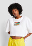 Tommy Hilfiger TOMMY HILFIGER X ANDY WARHOL FLAG CROPPED TEE Print T-shirt optic white УКОРОЧЕННАЯ ФУТБОЛКА TOMMY HILFIGER X ANDY WARHOL FLAG Футболка с принтом оптический белый