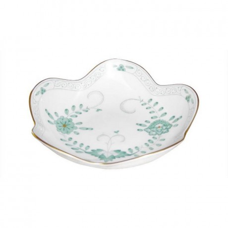 Meissen Meissen 'Neuer Ausschnitt - Indische Malerei 2 mit Kante grun Goldpunkte mit Goldrand' Schalchen 15 cm Meissen "New Section - Индийская роспись 2 с краем из зеленых золотых точек с золотым ободком" чаша 15 см