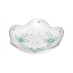 Meissen Meissen  'Neuer Ausschnitt - Indische Malerei 2 mit Kante grun Goldpunkte mit Goldrand' Schalchen 15 cm Meissen &quot;New Section - Индийская роспись 2 с краем из зеленых золотых точек с золотым ободком&quot; чаша 15 см