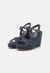 Tommy Hilfiger ESSENTIAL BASIC WEDGE High heeled sandals space blue ESSENTIAL BASIC WEDGE Босоножки на высоком каблуке космический синий