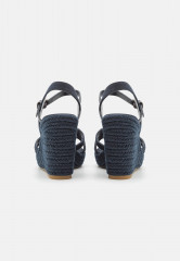 Tommy Hilfiger ESSENTIAL BASIC WEDGE High heeled sandals space blue ESSENTIAL BASIC WEDGE Босоножки на высоком каблуке космический синий