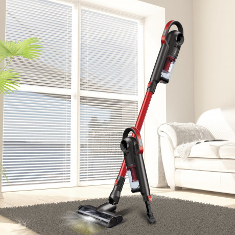 TurboTronic by Z-Line TurboTronic by Z-Line Akku-Hand-und Stielstaubsauger >10 kpa, 35 Min. Laufzeit, ultra-Leichtgewicht Boden Staubsauger, 120 W, beutellos, kabelloser Handsauger mit Wandhalterung rot Беспроводной ручной пылесос TurboTronic by Z-Line &g