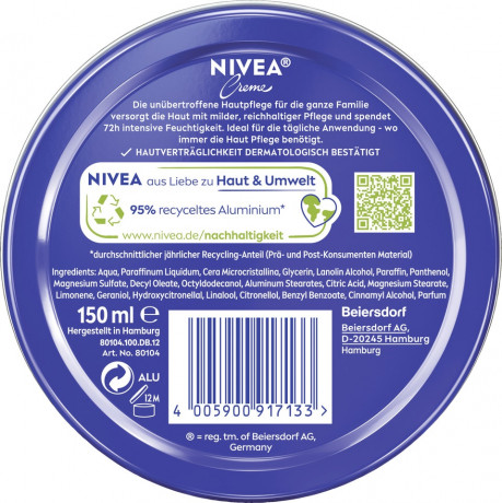 NIVEA Creme Natural Touch, 150 ml, Нивеа Крем для лица и тела, натуральные масла, глубокое увлажнение, 150 мл