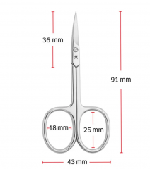 Zwilling Classic Inox Hautschere 90 mm, Ножницы для кутикулы (Германия), 91мм, нержавеющая сталь полированная, тонкие изогнутые кончики
