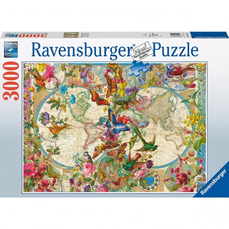 Ravensburger Puzzle 17117 Weltkarte mit Schmetterlingen 3000 Teile Puzzle Пазл 17117 Карта мира с бабочками Пазл из 3000 деталей