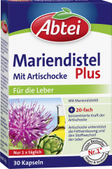 Abtei Mariendistel Plus Mit Artischocke 30 Kapseln (22 g), Abtei Капсулы с расторопшей и артишоком для поддержки печени и переваривания жиров, 30 капсул (22 г)