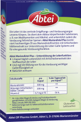 Abtei Mariendistel Plus Mit Artischocke 30 Kapseln (22 g), Abtei Капсулы с расторопшей и артишоком для поддержки печени и переваривания жиров, 30 капсул (22 г)