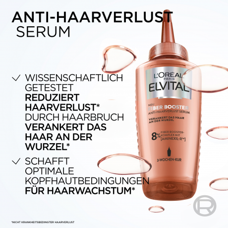 L'Oreal Paris Elvital Fiber Booster Anti-Haarverlust Serum, 102 ml, Несмываемая сыворотка для кожи головы против выпадения волос, с Aminexil-R, курс 6 недель, 102 мл