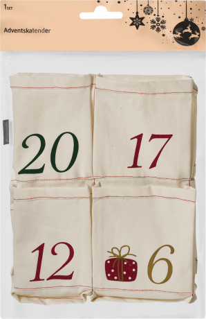 Vito & Joe Adventskalender 2026 Stoff zum Hängen, 100 × 60 cm, Тканевый адвент-календарь 2026 Vito & Joe для самостоятельного наполнения, 100 × 60 см