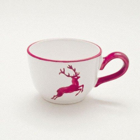 Gmundner Keramik Gmundner Keramik Bordeauxroter Hirsch Kaffee-Obertasse glatt 0,19 L / h: 6,6 cm Керамическая кофейная чашка Gmundner Bordeaux Red Deer, гладкая, 0,19 л / высота: 6,6 см