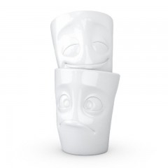 Fiftyeight Products TV Tassen Becher ohne Henkel Set 2-tlg. - vergnugt &amp; verdutzt 0,35 L Набор чашек для телевизора без ручки 2 шт. - счастливый и озадаченный 0,35 л