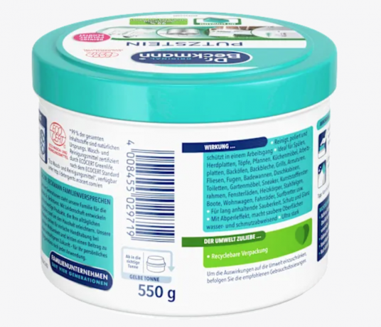 Dr. Beckmann Putzstein Oberflächen, 550 g,  Чистящий камень Dr. Beckmann со встроенной губкой, 550 г