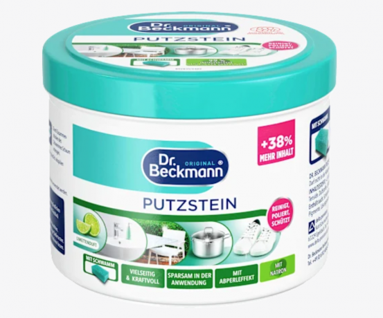 Dr. Beckmann Putzstein Oberflächen, 550 g,  Чистящий камень Dr. Beckmann со встроенной губкой, 550 г