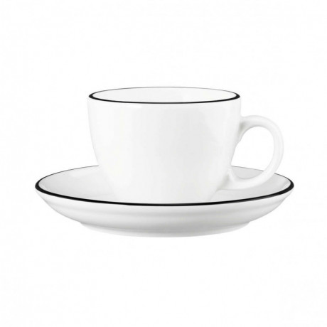 Seltmann Weiden Seltmann Weiden Modern Life Black Line Cappuccinoobertasse 0,22 L mit Untertasse 2-tlg. Чашка для капучино Seltmann Weiden Modern Life Black Line 0,22 л с блюдцем, 2 шт.