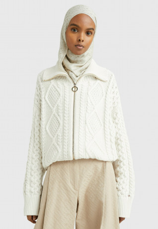 Tommy Hilfiger ZIP-THRU RELAXED  Cardigan weathered white ZIP THRU RELAXED Кардиган выветрившийся белый