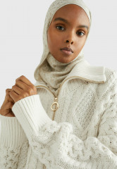 Tommy Hilfiger ZIP-THRU RELAXED  Cardigan weathered white ZIP THRU RELAXED Кардиган выветрившийся белый