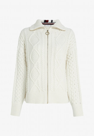 Tommy Hilfiger ZIP-THRU RELAXED  Cardigan weathered white ZIP THRU RELAXED Кардиган выветрившийся белый