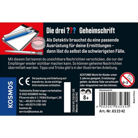 Kosmos Die drei ???: Geheimschrift (Experimentierkasten) Три ???: секретный код (экспериментальный набор)