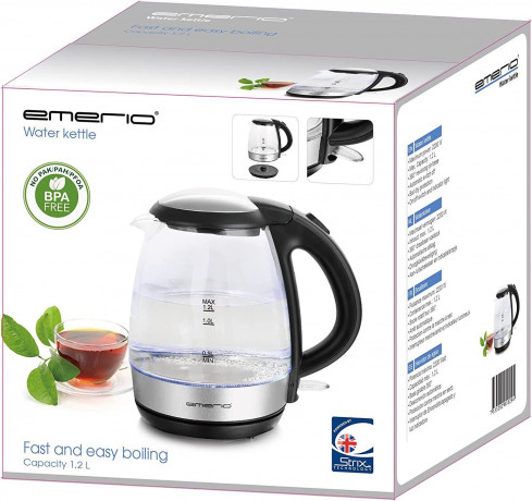Emerio Emerio Wasserkocher ?WK-125145 Glas-Wasserkocher, 2200 W  Чайник Emerio ?WK-125145 стеклянный чайник, 2200 Вт