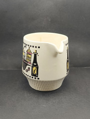 Кувшин винтажный Staffel Limburg, кремовый с ярким декором, керамика, 20 х 13.5 см, Германия, 1970-80гг.