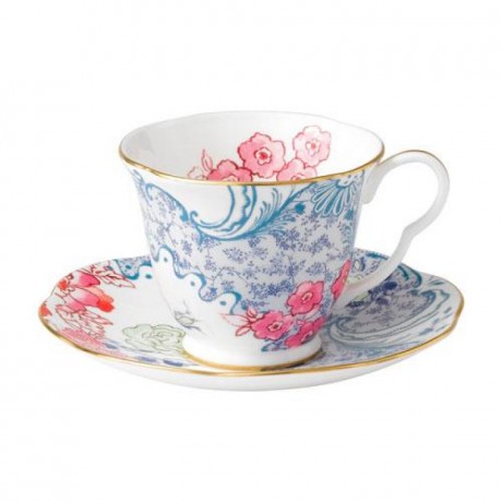 Wedgwood Wedgwood 'Butterfly Bloom' Teetasse Blau und Rosa 2-tlg. Wedgwood "Butterfly Bloom" Чашка чайная сине-розовая 2 шт.