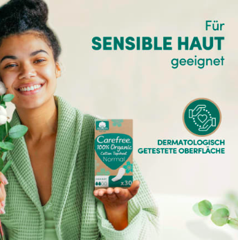 Carefree Slipeinlagen Organic Cotton Normal 30 St, Карефри Ежедневные прокладки из органического хлопка Normal 30шт, 3 упаковки (90штук)