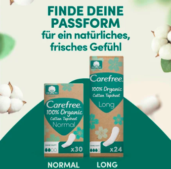 Carefree Slipeinlagen Organic Cotton Normal 30 St, Карефри Ежедневные прокладки из органического хлопка Normal 30шт, 3 упаковки (90штук)